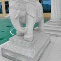潮州 白麻花岗岩动物异形石雕-大象