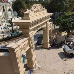 潮州 黄金麻荔枝面花岗岩别墅门楼