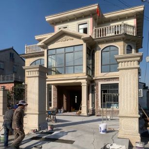 潮州 黄金麻花岗岩荔枝面别墅外墙干挂私家专属