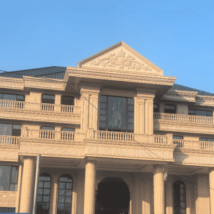 潮州黄金麻别墅外墙干挂石材效果示例