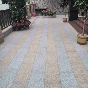 潮州 黄金麻白麻荔枝面庭院铺装展示