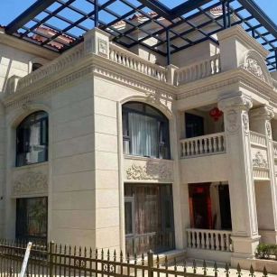 潮州 黄金麻花岗岩荔枝面别墅外墙干挂