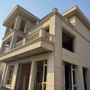 潮州 黄金麻花岗岩石材荔枝面外墙干挂效果展示