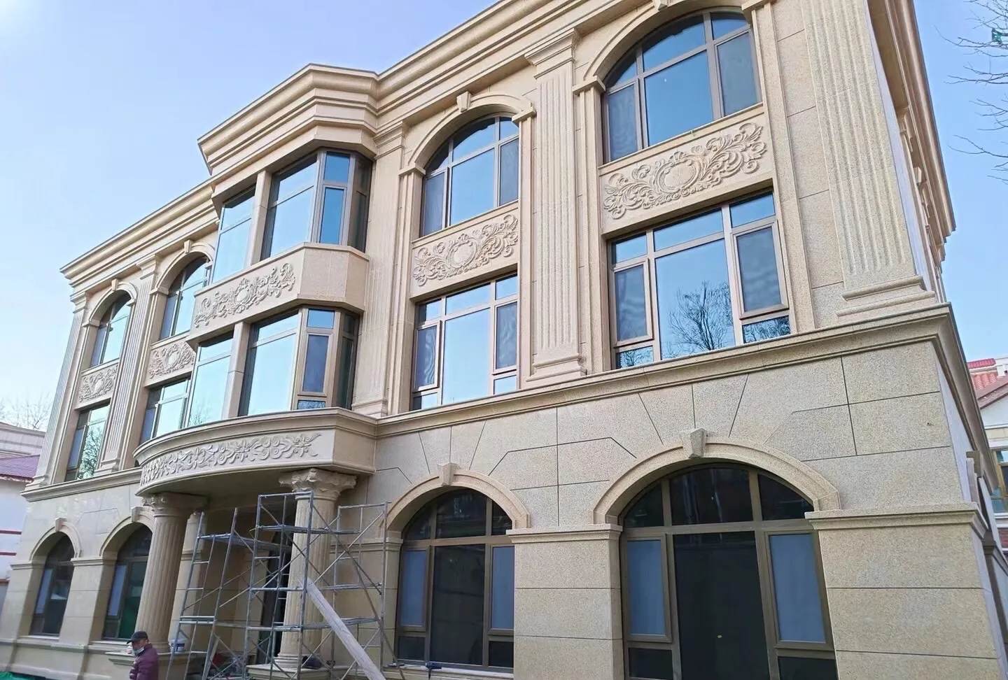 潮州 黄金麻花岗岩别墅外墙干挂