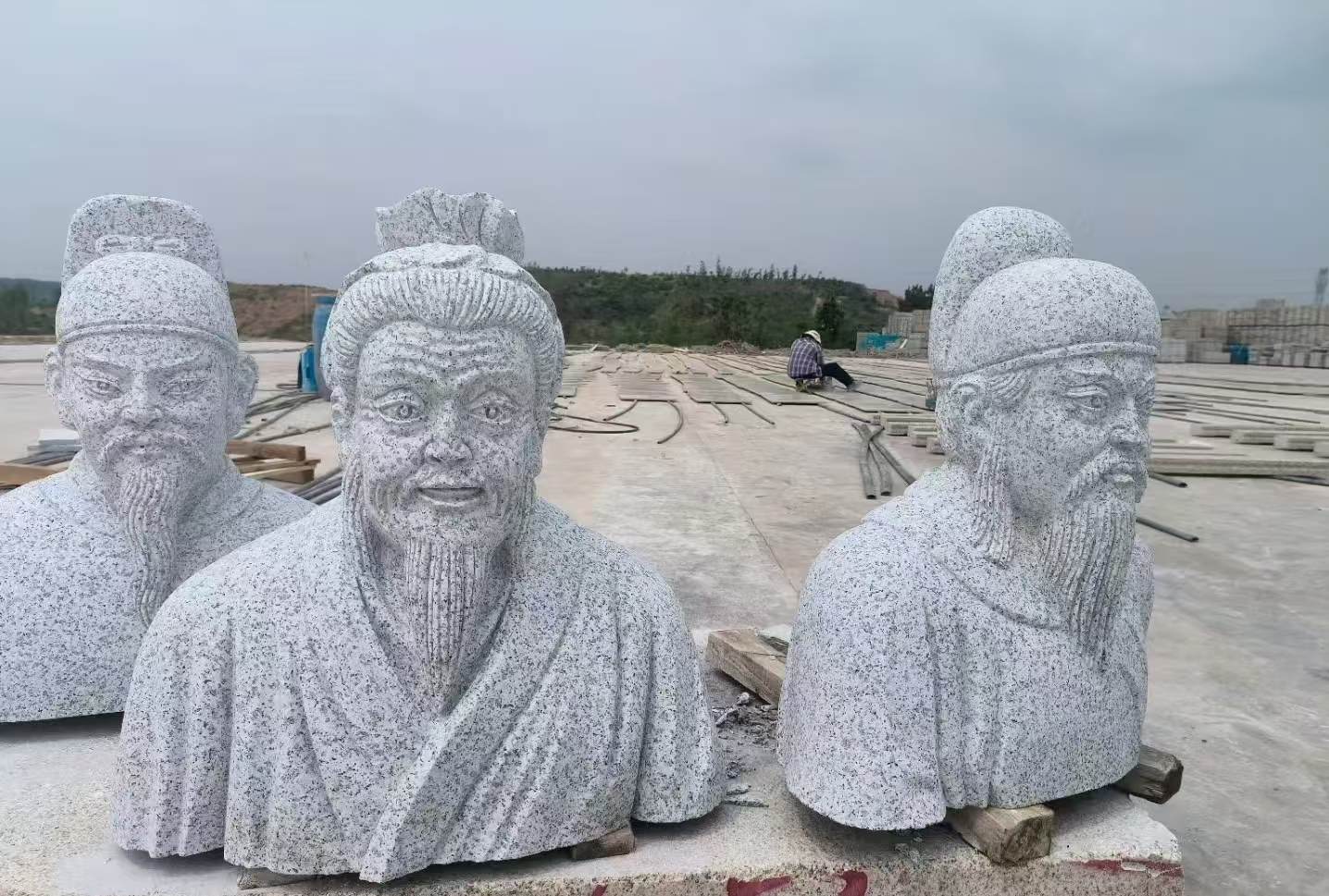 潮州 白麻花岗岩石材人物立体雕刻