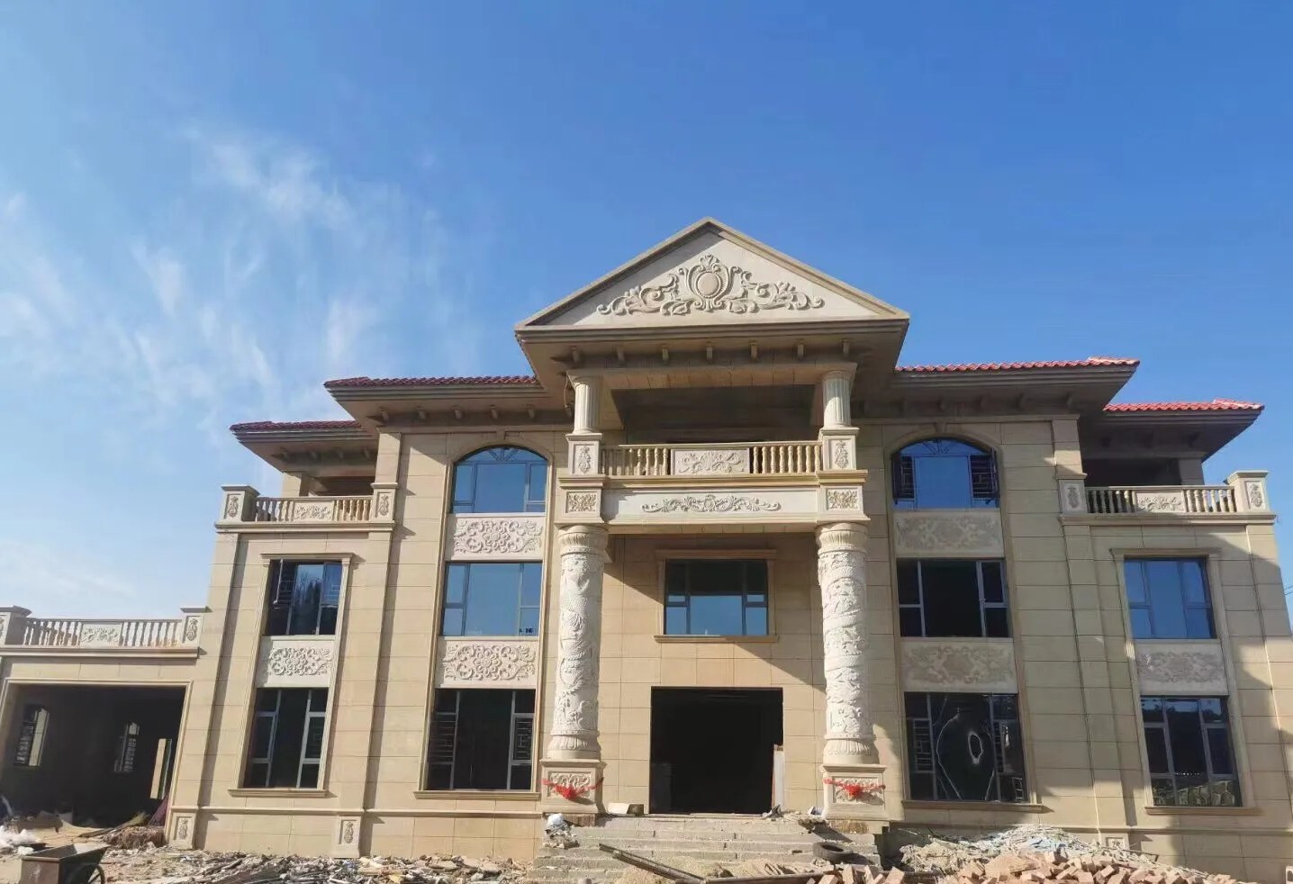 潮州 黄金麻花岗岩别墅外墙干挂