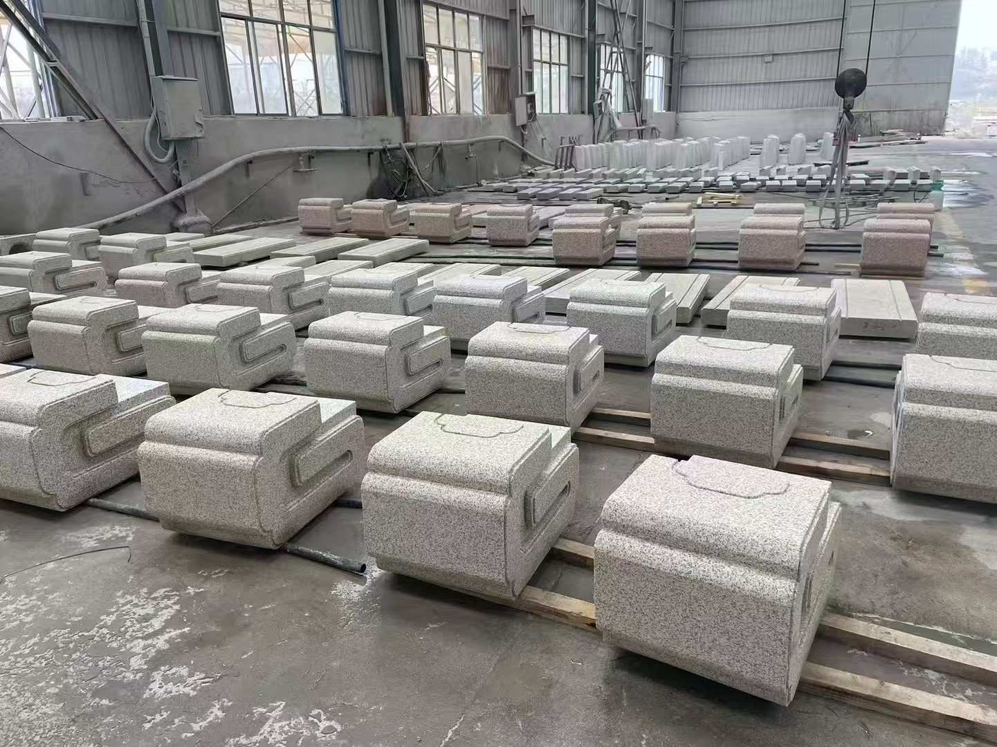 潮州 白麻花岗岩异形加工-石凳，坐凳