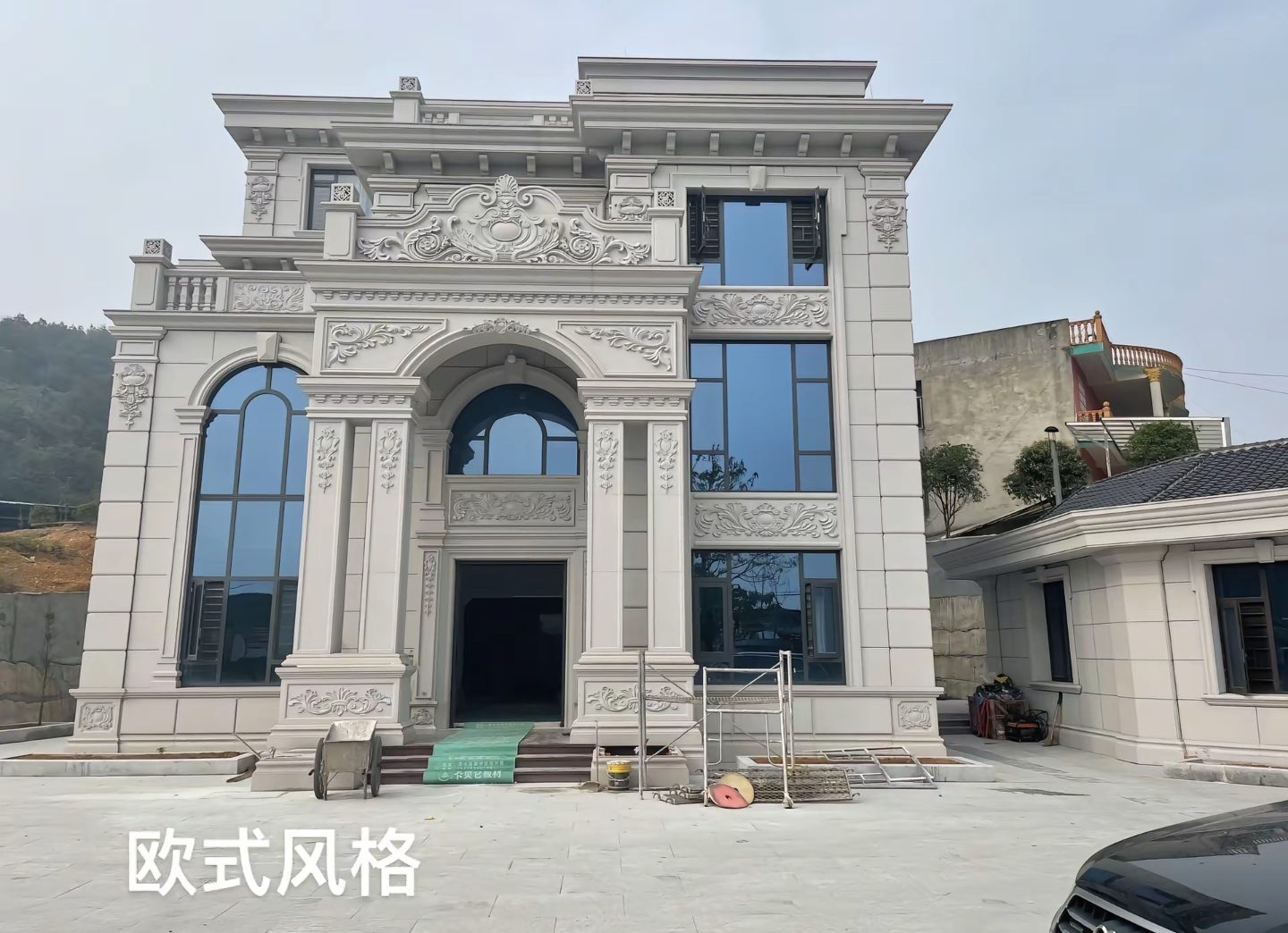 潮州 白麻花岗岩别墅外墙干挂