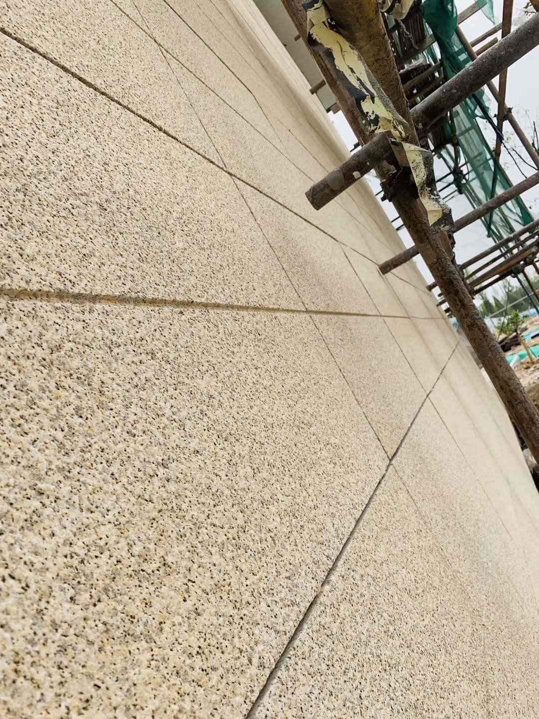 潮州 黄金麻花岗岩荔枝面外墙干挂石材效果示例