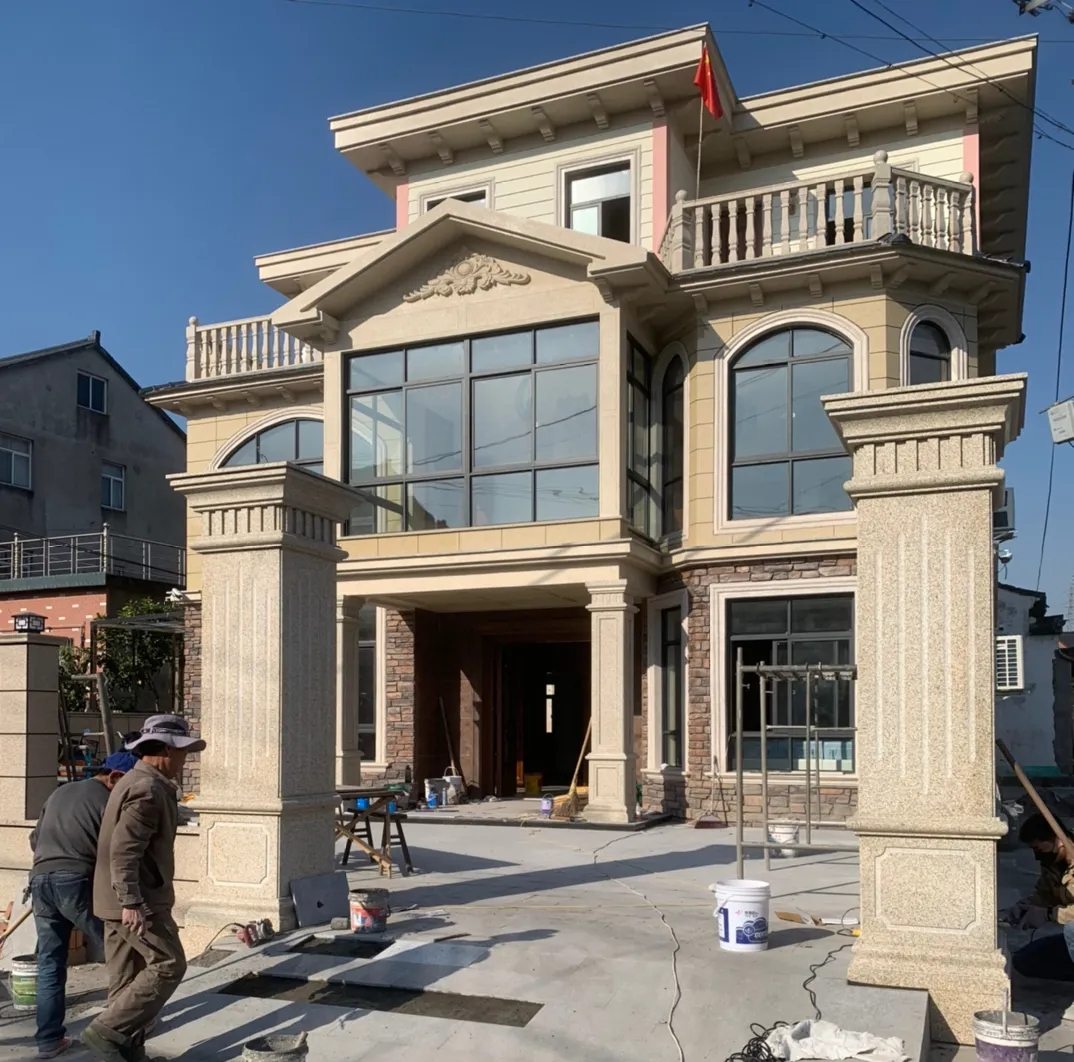 潮州 黄金麻花岗岩荔枝面别墅外墙干挂私家专属